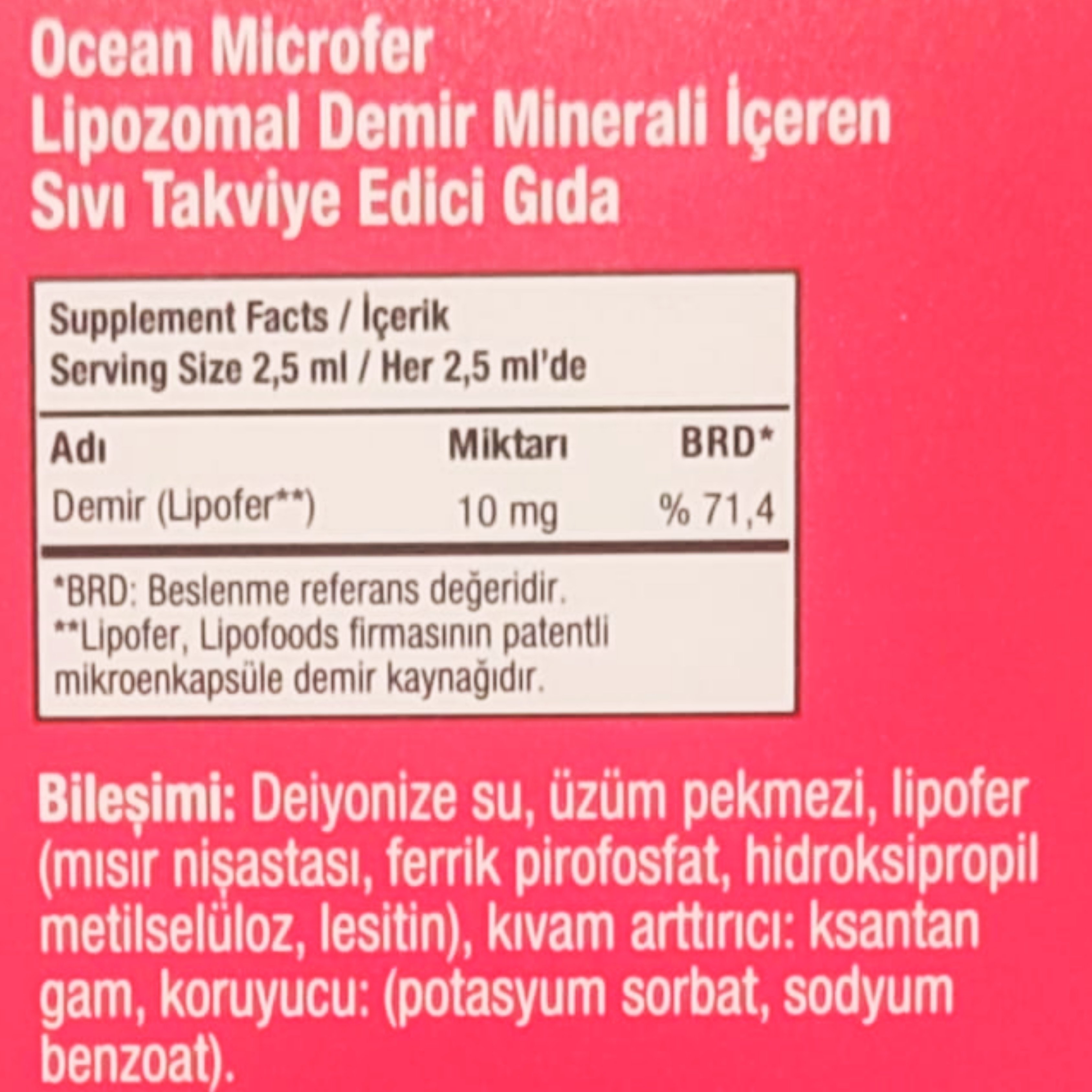 Ocean Microfer Şurup 250 ml