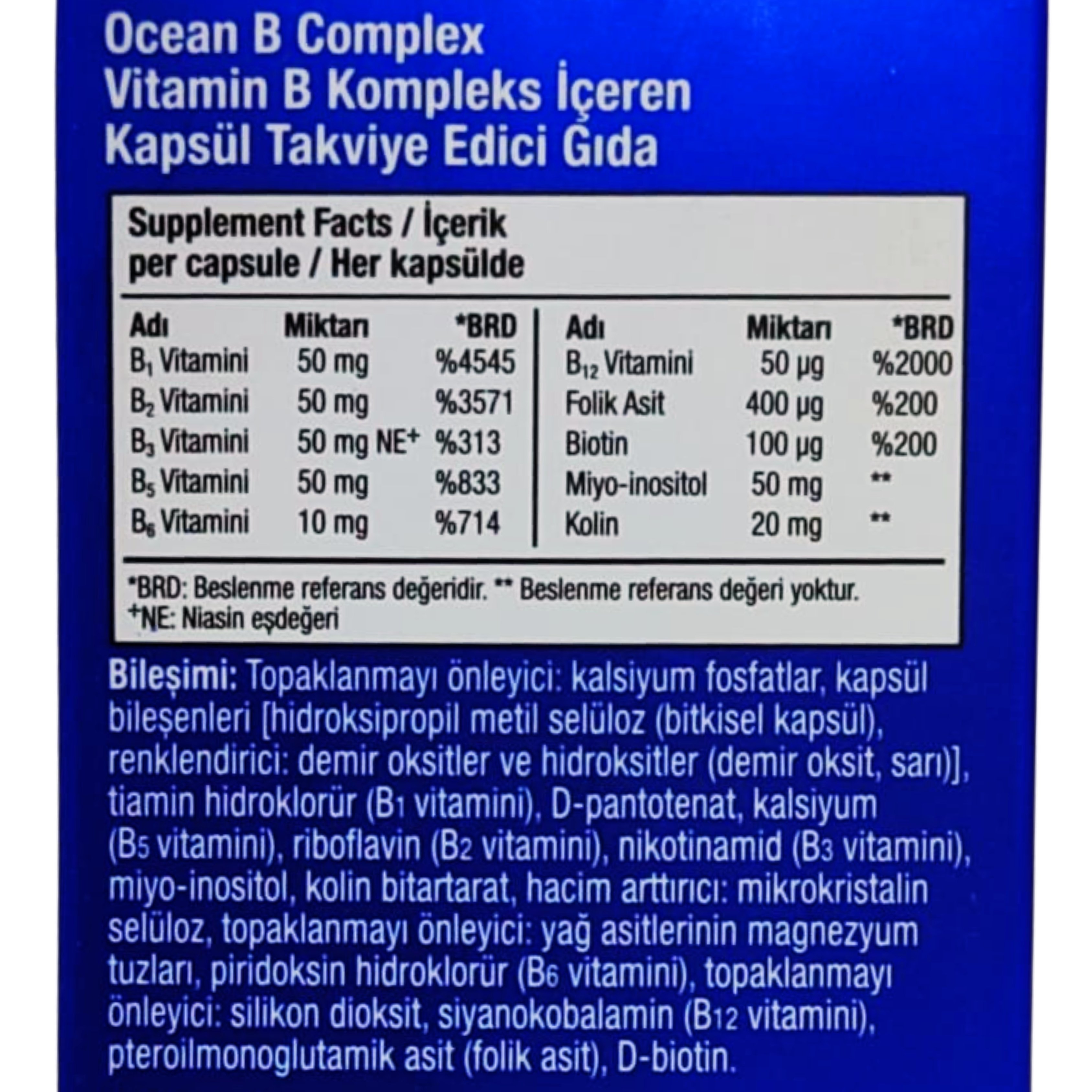 Orzax Ocean B Complex 50 Kapsül