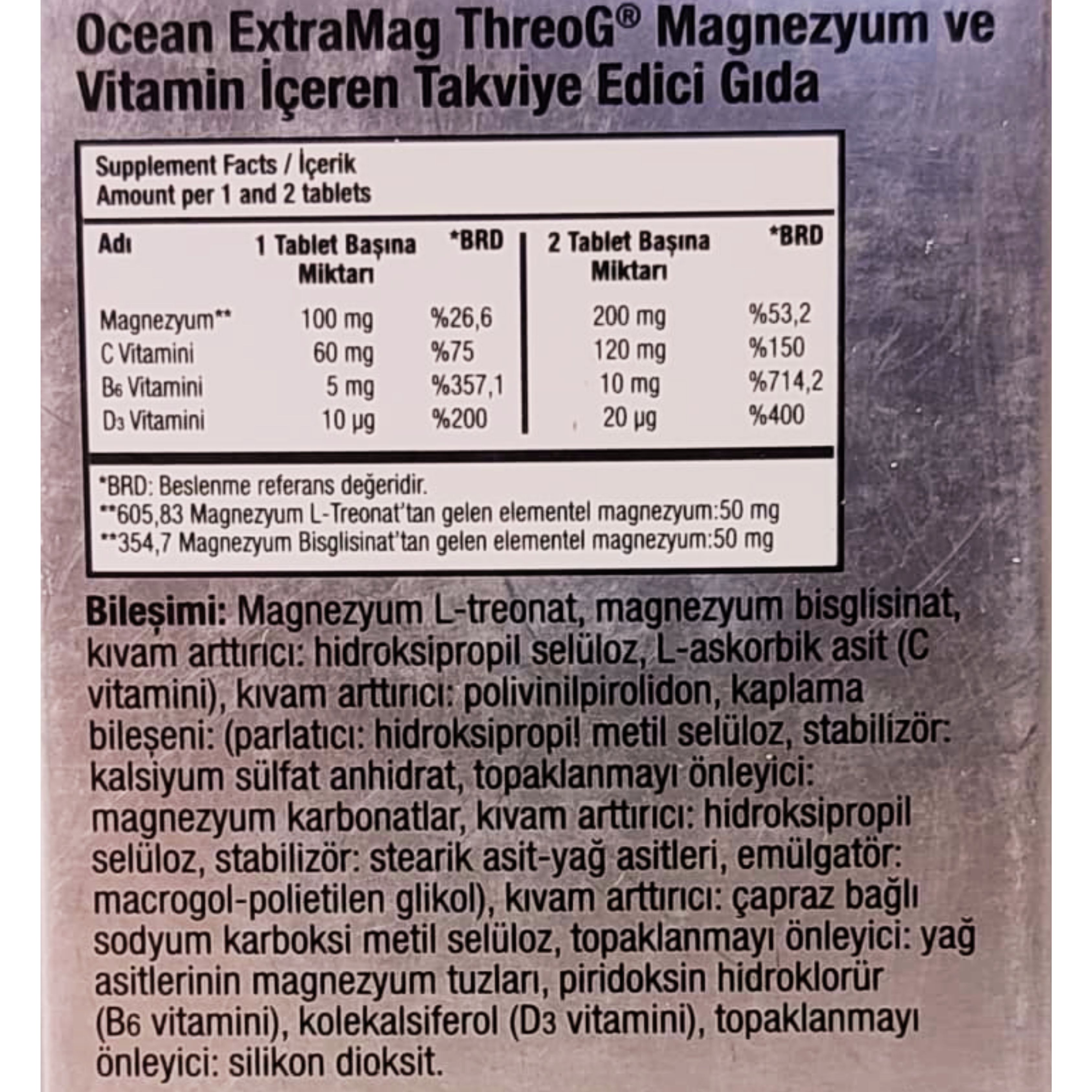 Orzax Ocean ExtraMag Threog Takviye Edici Gıda 60 Tablet
