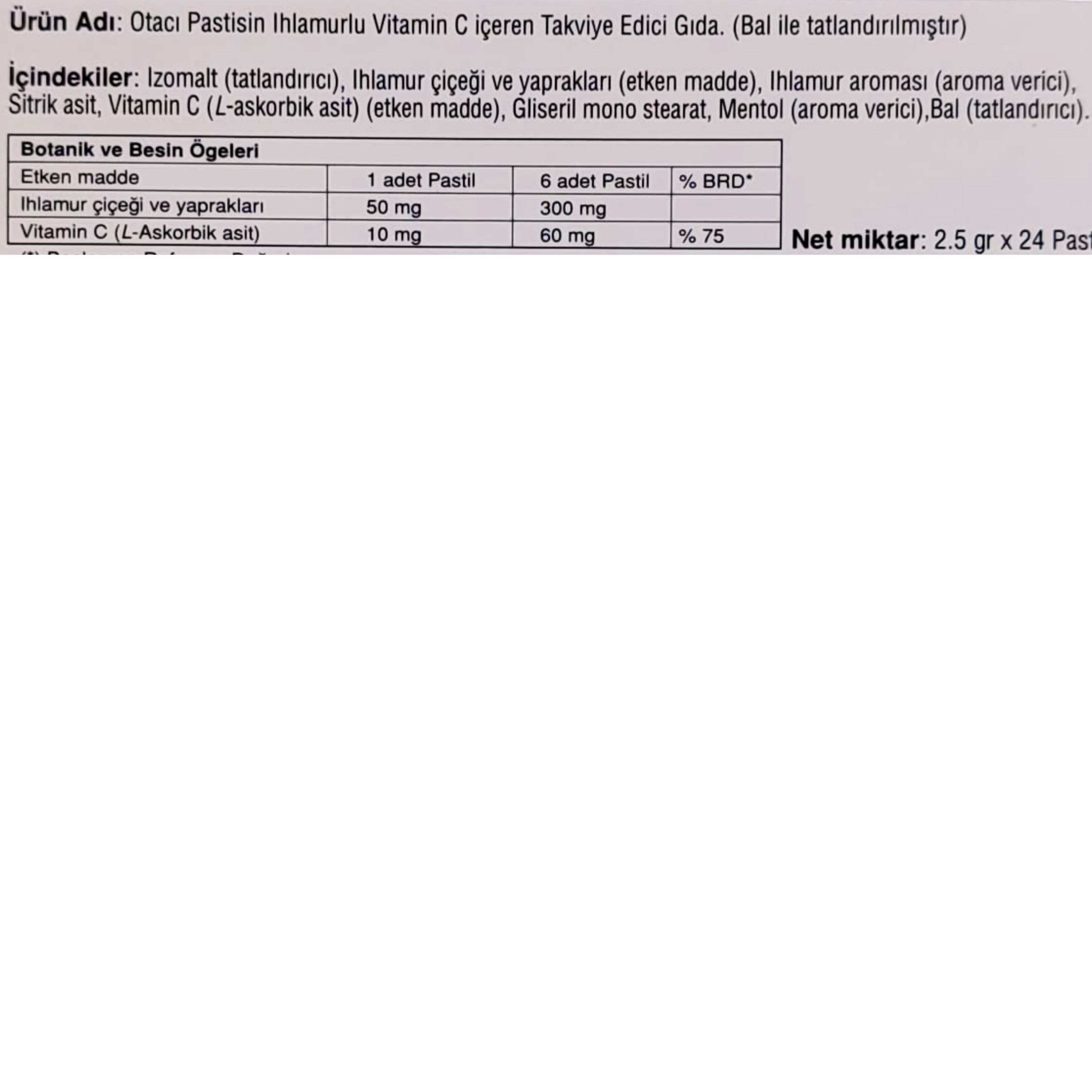 Otacı Pastisin Ihlamur Bal 24 Adet