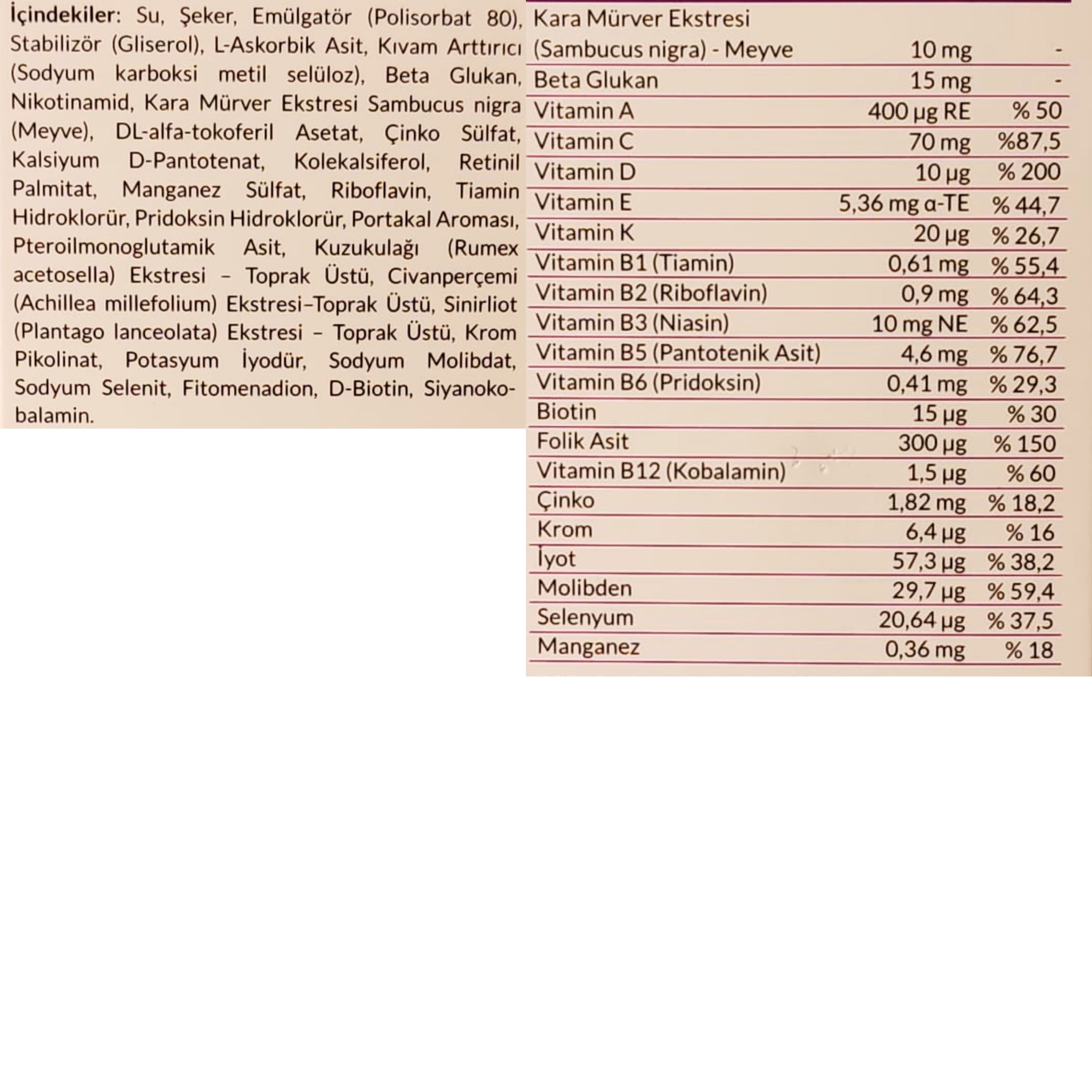 Sambuvit-B Multivitamin & Multimineral Şurup 250 ml