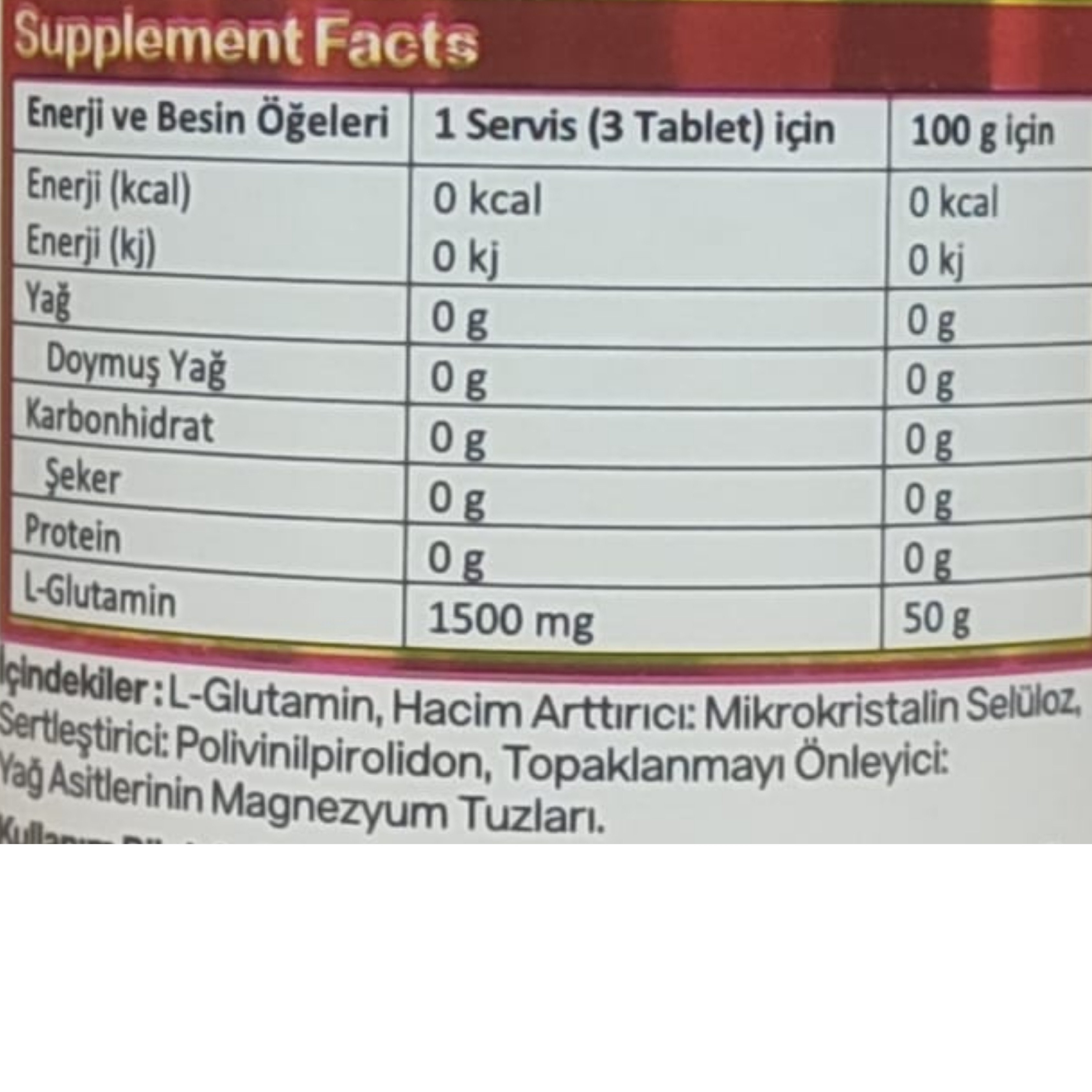 Simple Nutritions Glutamine 500 mg 90 Tablet