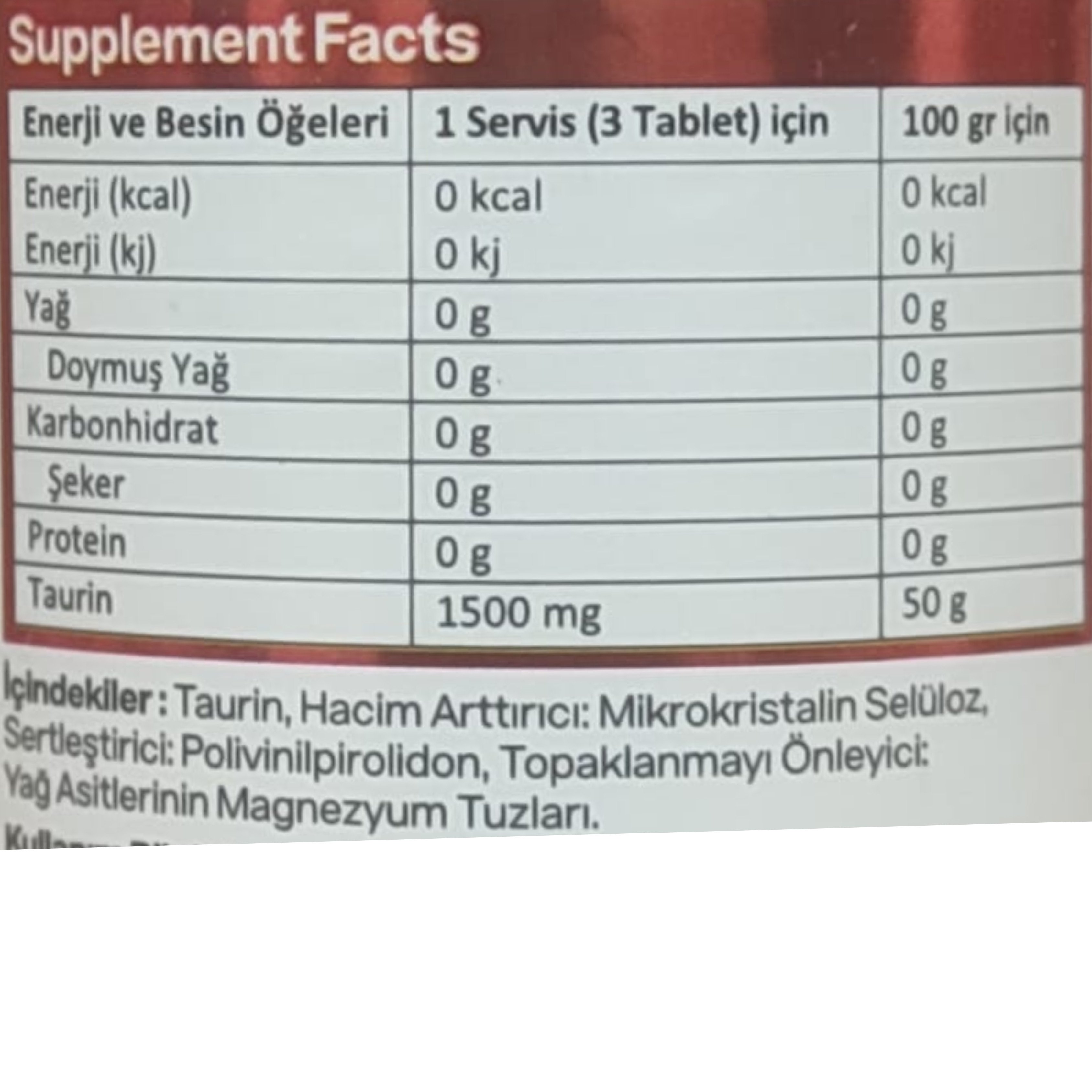 Simple Nutritions Taurine 500 mg 90 Tablet
