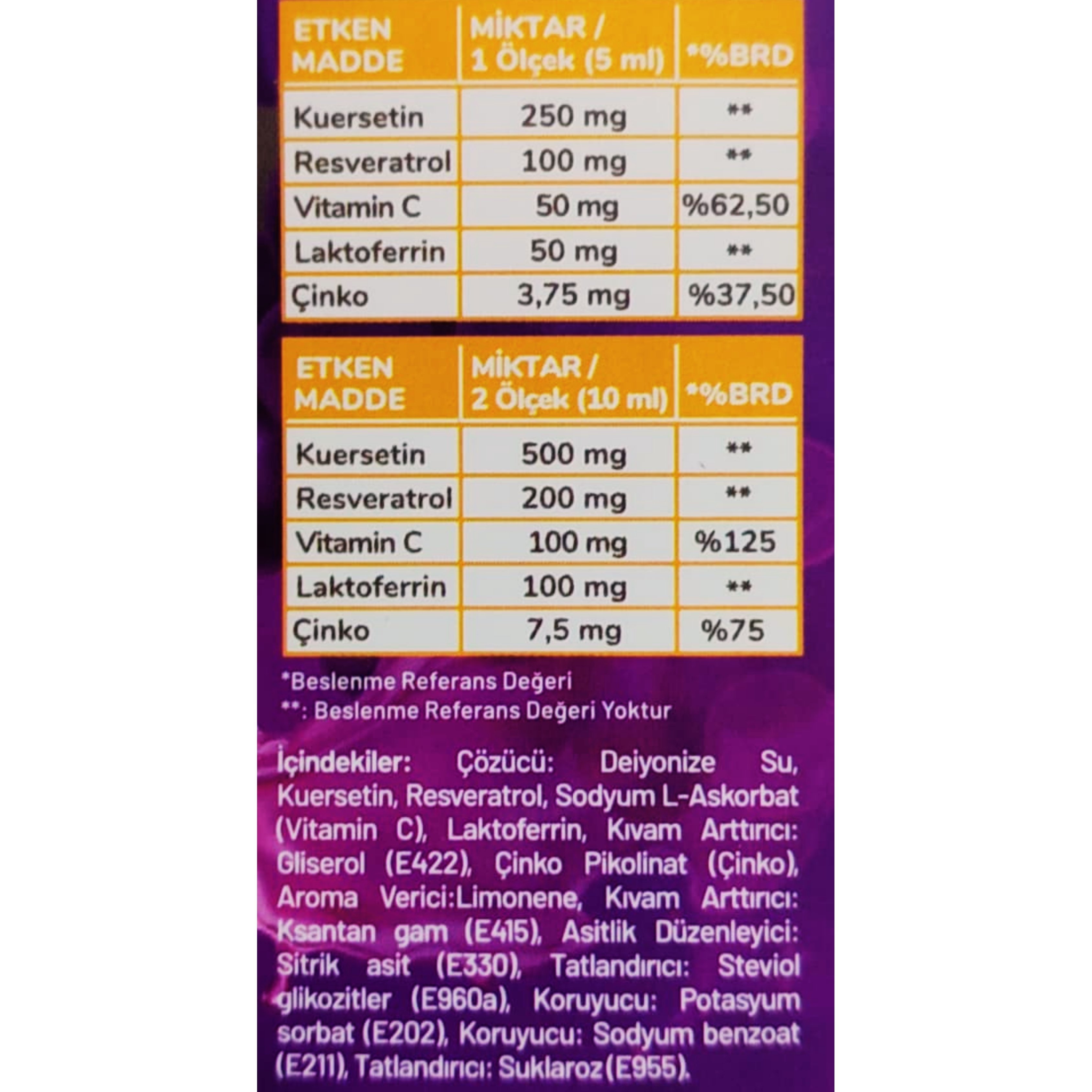 Smart Up Resveratrol Plus Quercetin, Laktoferrin İçeren Gıda 150 ml