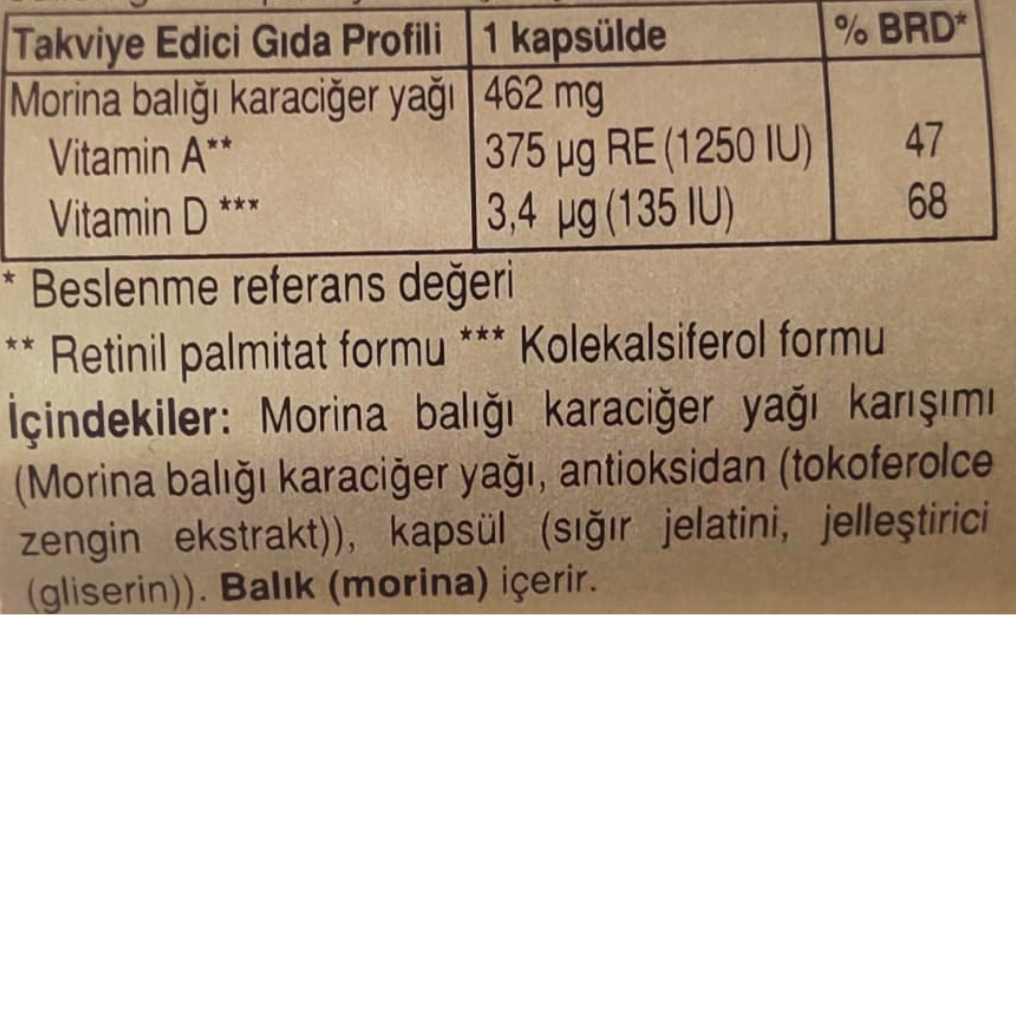 Solgar  Cod Liver Oil Morina Balığı Karaciğer Yağı 100 kapsül