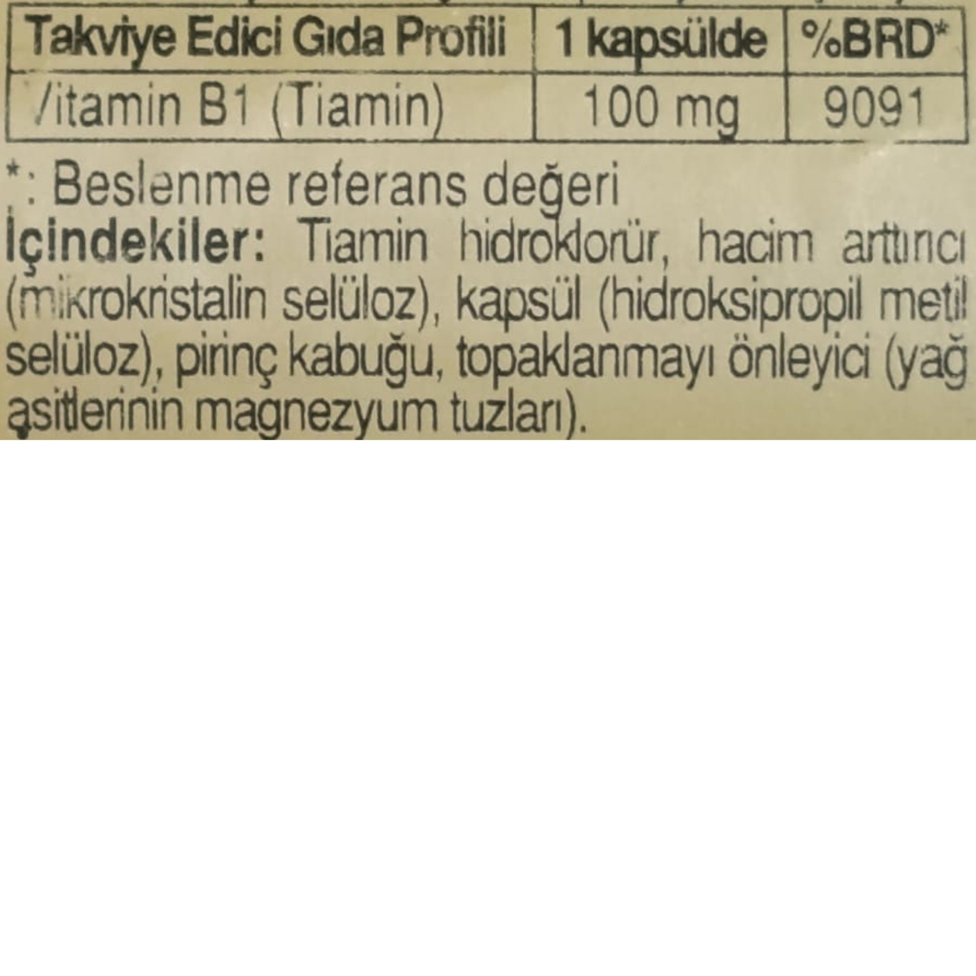 Solgar Vitamin B1 Thiamin 100 mg 100 Vegetable Kapsül