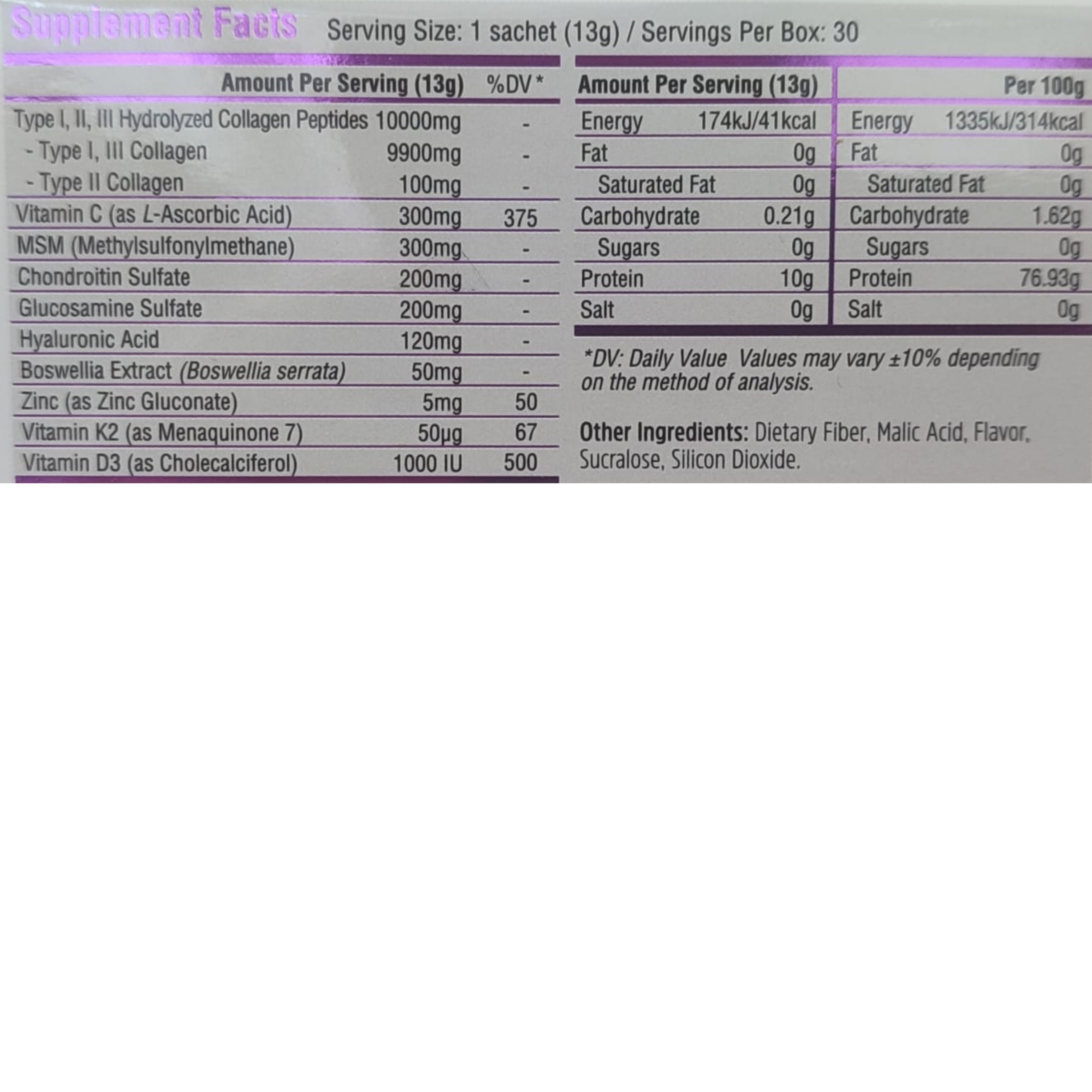 Suda Collagen Fxone Takviye Edici Gıda Elma Aromalı 30 x 13 gr - Toz Saşe