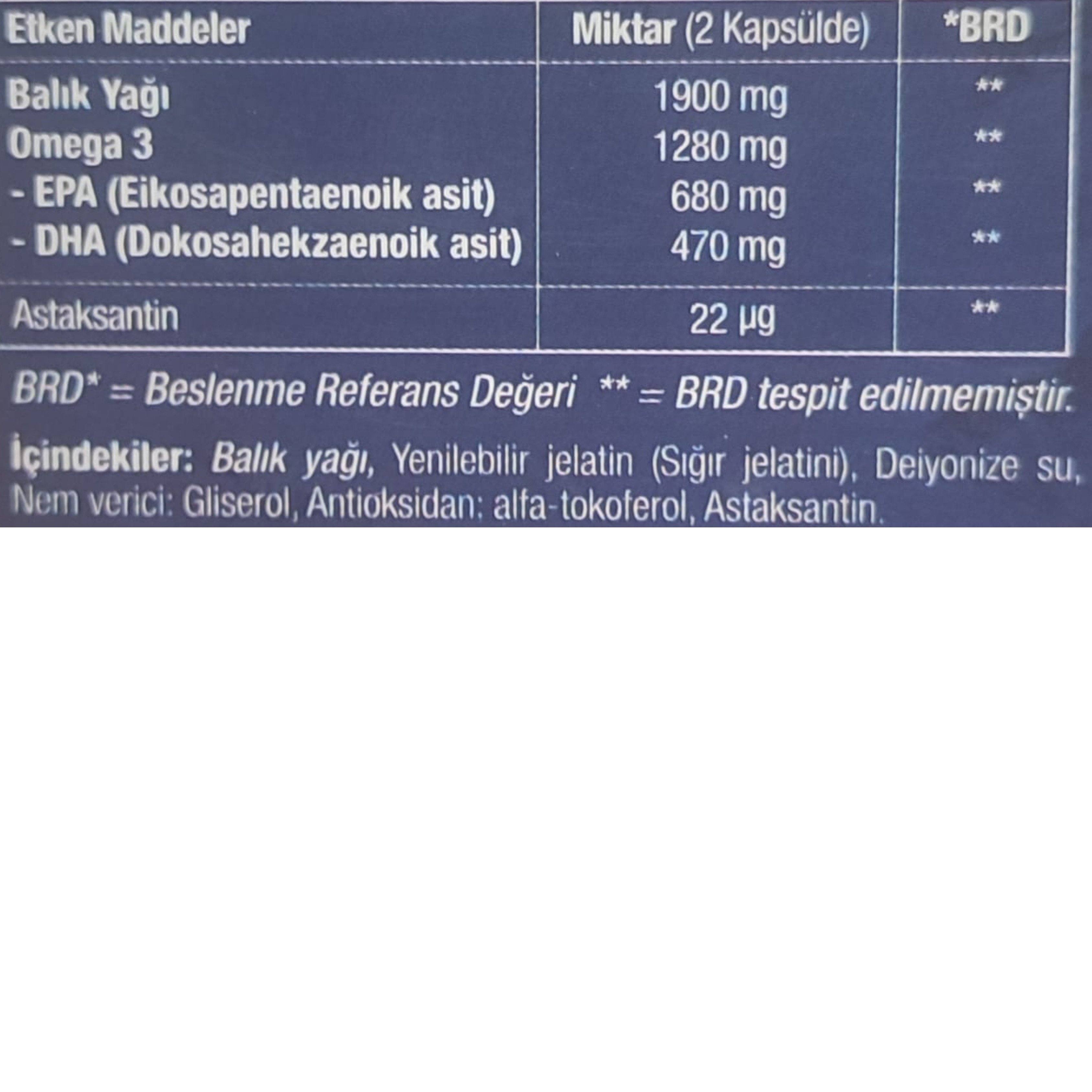 Vitabest Omega 3 Astaksantin 50 Yumuşak Kapsül