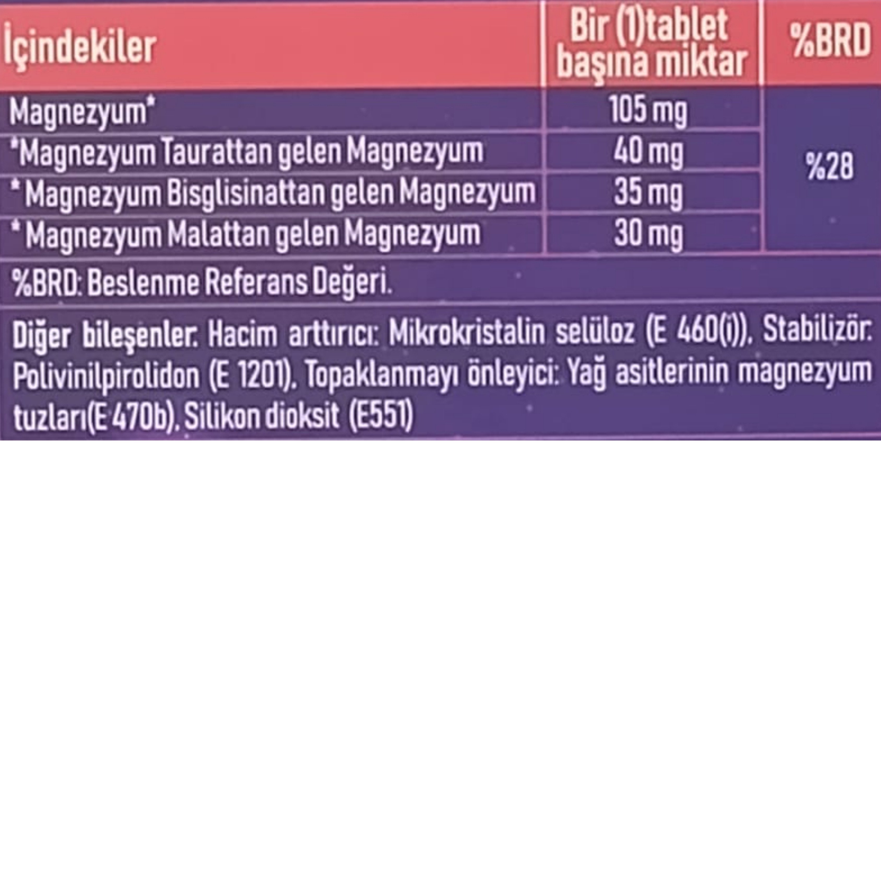 Vitabumin Plus Magnezyum Complex(Bisglisinat, Malat, Taurat) 60 Tablet
