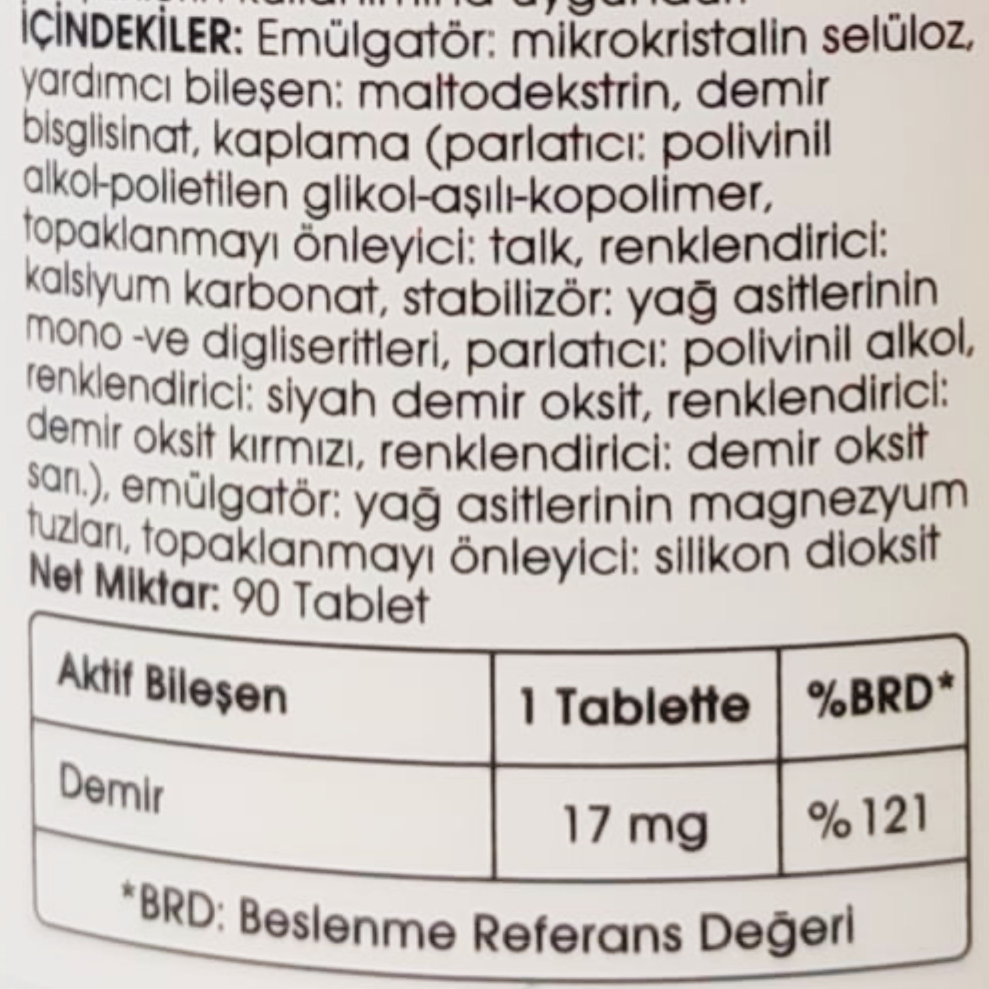 Voonka Iron Bisglycinate Demir 90 Tablet