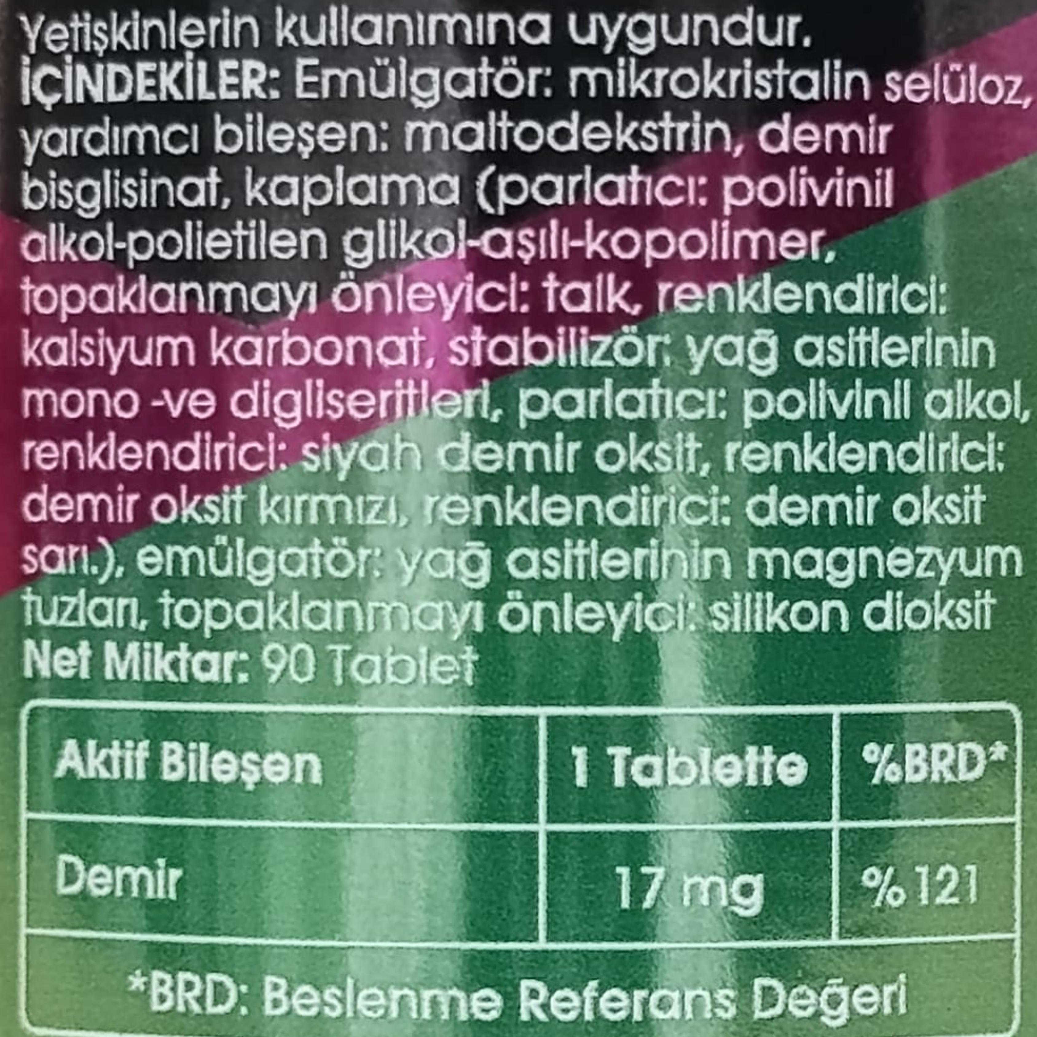 Voonka Iron Bisglycinate Demir 90 Tablet
