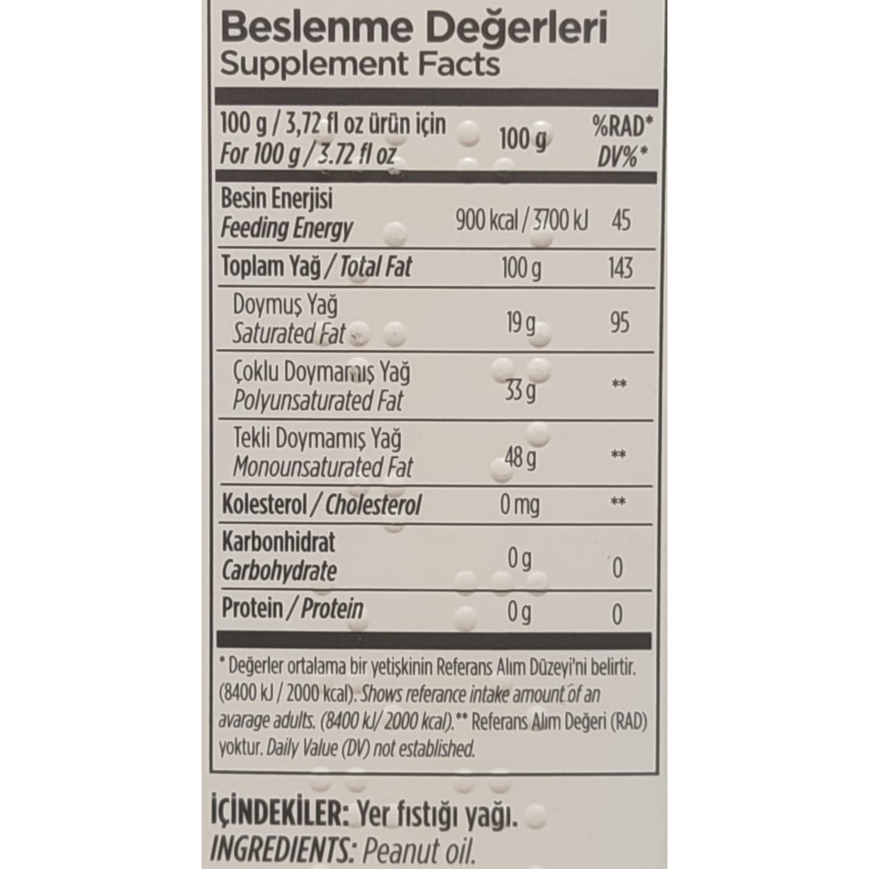 Zade Vital Yer Fıstığı Yağı 150 ml