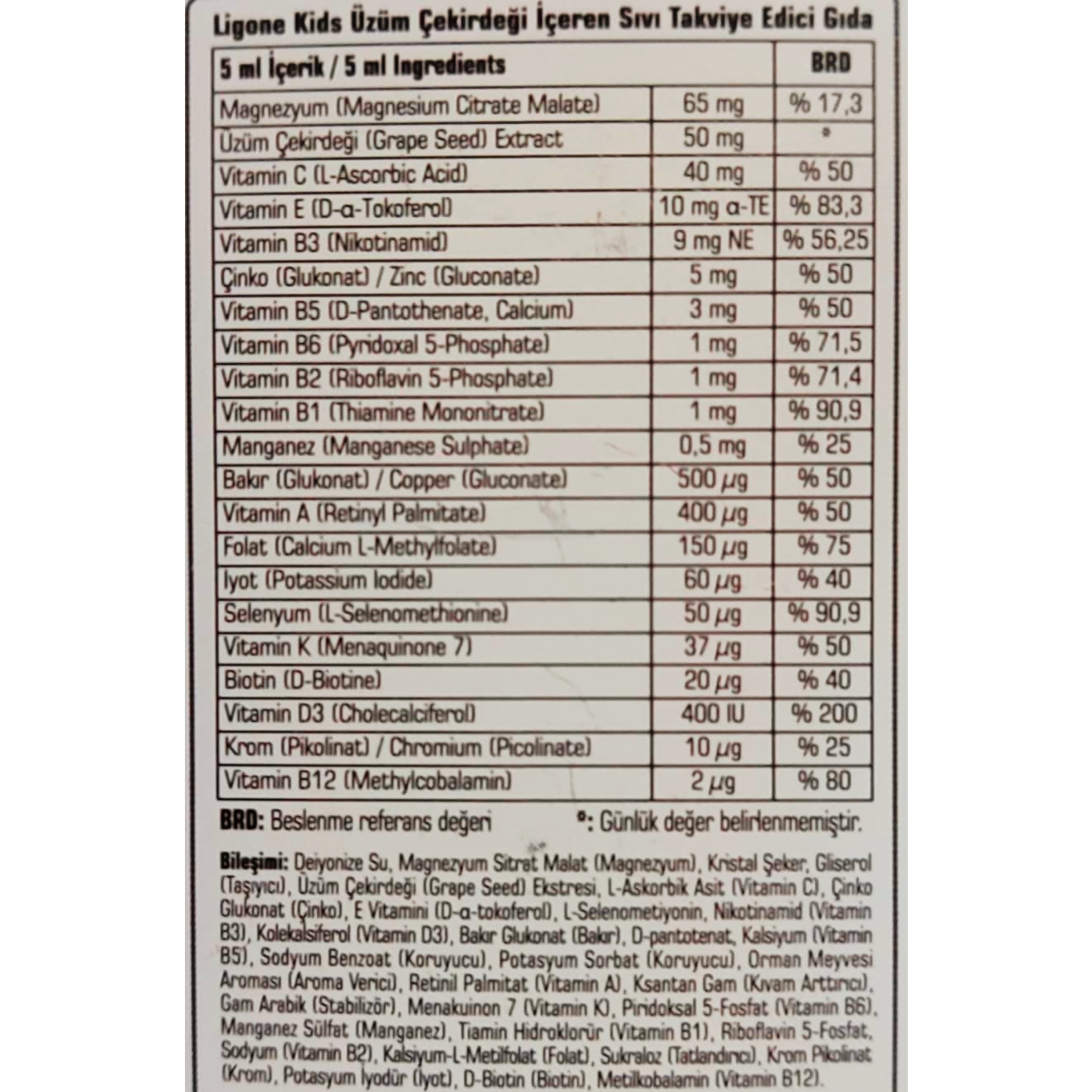 Ligone Kids Üzüm Çekirdeği 200 ml