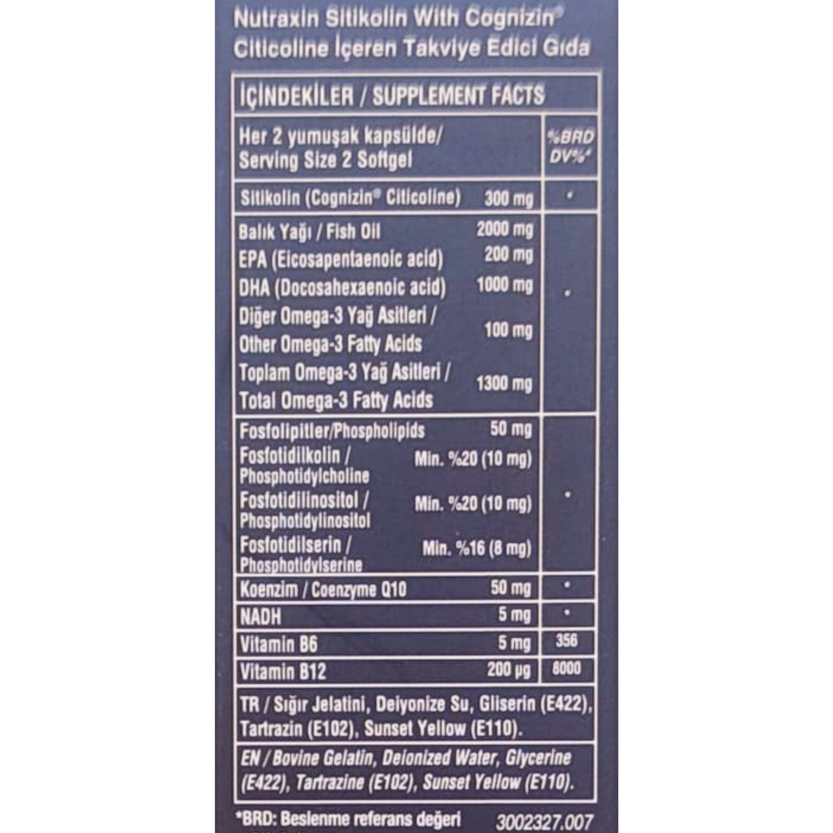 Nutraxin Sitikolin 30 Kapsül