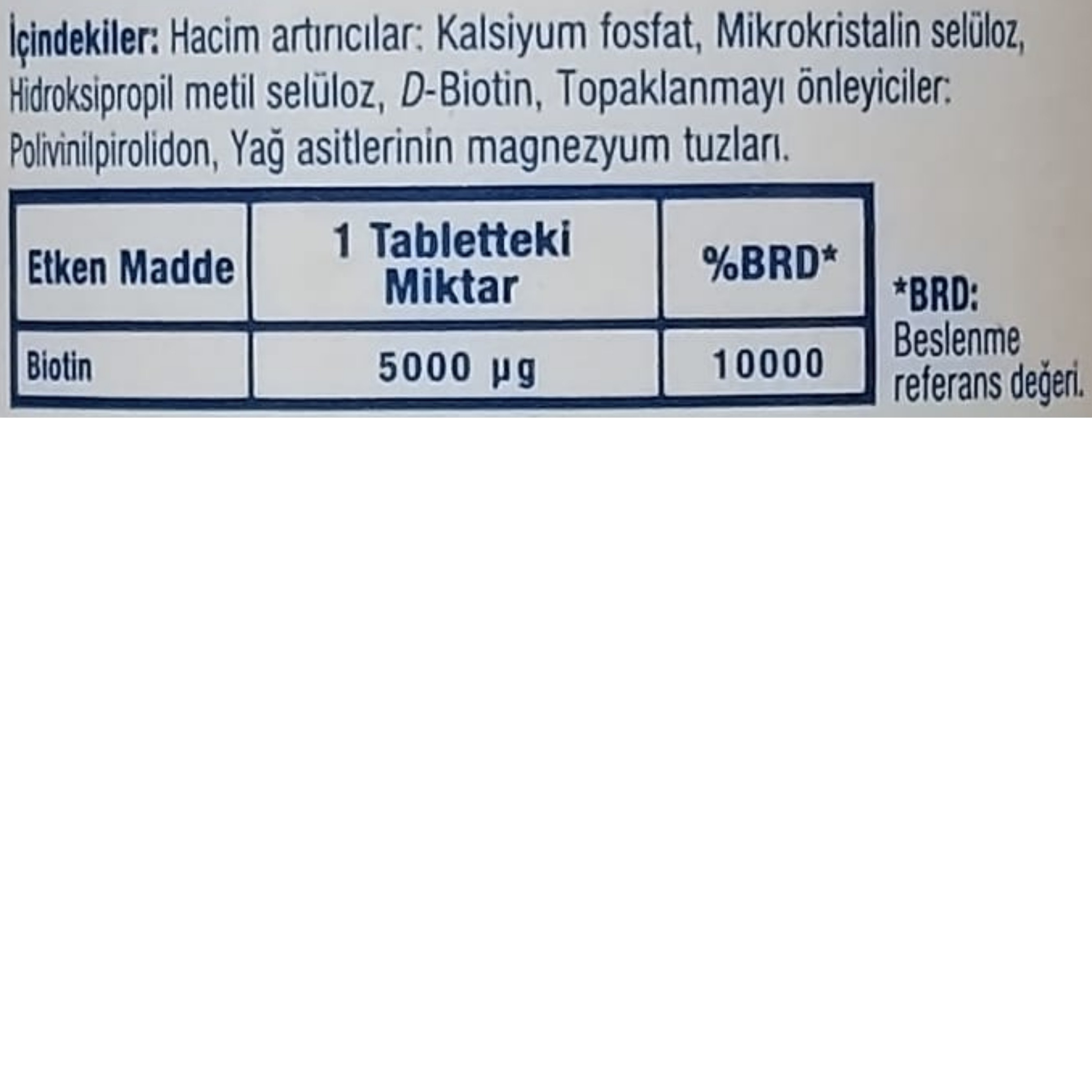 Velavit V-Biotin 5000 Vitamin B7 60 Tablet