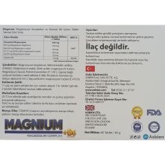 Asbien Magnium Magnesium Complex + B6 60 Tablet – Bisglisinat, Malat, Sitrat ve Taurat Magnezyum