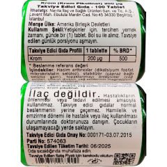 Nature's Bounty Chromium Picolinate 200 mcg 100 Tablet