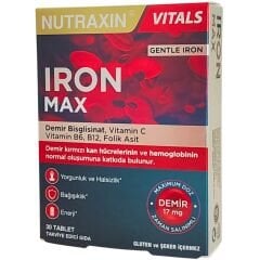 Nutraxin Iron Max Takviye Edici Gıda 30 Tablet