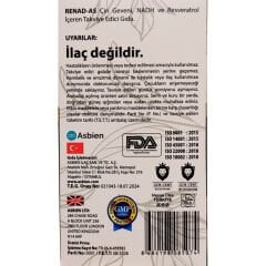 Renadas Renad-As 30 Kapsül (Çin Geveni, NADH ve Resveratrol)