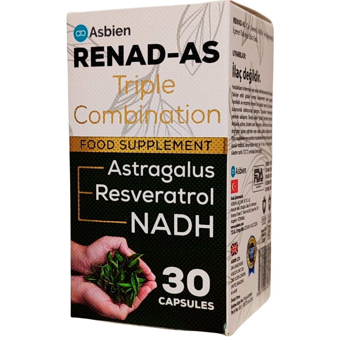 Renadas Renad-As 30 Kapsül (Çin Geveni, NADH ve Resveratrol)