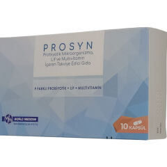 PROSYN Probiyotik Mikroorganizma, Lif ve Multivitamin İçeren Takviye Edici Gıda 10 Kapsül