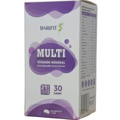 Barifit Multivitamin ve Multimineral İçeren Çiğnenebilir Takviye Edici Gıda 30 Gummy