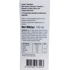 Imutor Kompleks Sıvı Takviye Edici Gıda 150ml