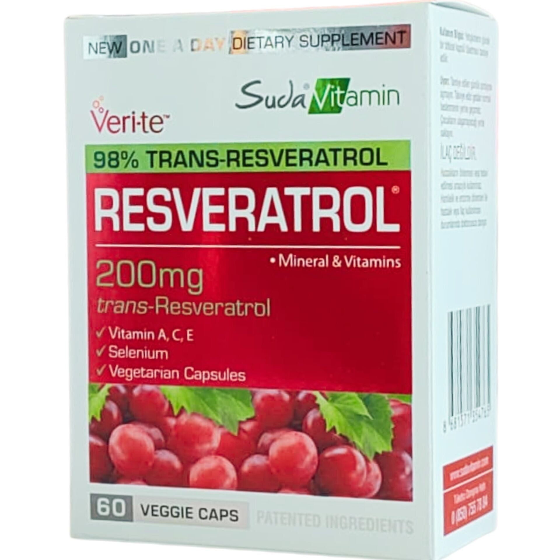 Suda Vitamin Resveratrol 60 Bitkisel Kapsül