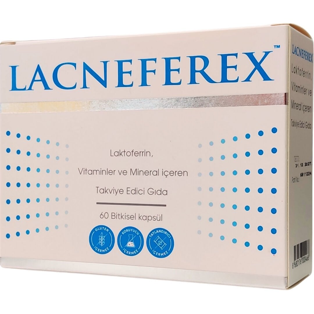 Lacneferex Laktoferrin Vitaminler ve Mineral İçeren Takviye Edici Gıda 60 Bitkisel Kapsül
