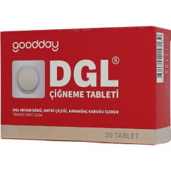Goodday DGL Meyan Kökü, Hatmi Çiçeği, Karaağaç Kabuğu İçeren Takviye Edici Gıda 30 Çiğneme Tableti