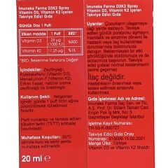 Imuneks Vitamin D3K2 Sprey 20 ml
