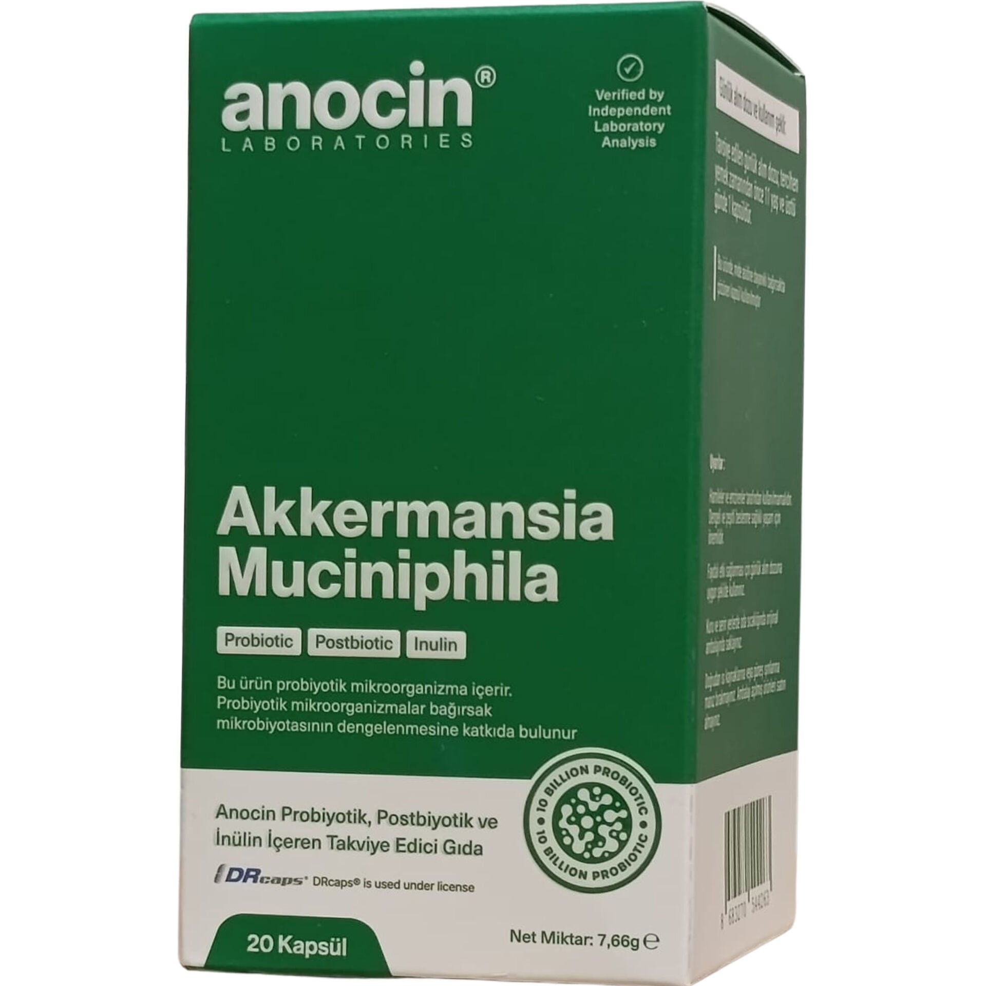 Anocin Akkermansia Muciniphila Probiyotik + Prebiyotik + Postbiyotik + İnulin 20 Kapsül