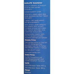 Sunlife Substoff Tatlandırıcı 1200 Tablet + 300 Tablet Hediye