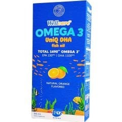 Wellcare UniQ DHA Omega 3 Doğal Portakal Aromalı Balık Yağı 150 ml