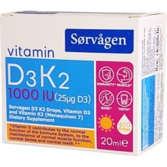 Sorvagen D3K2 Damla 1000 IU 20 ml 450 Damla