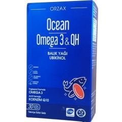 Orzax Ocean Omega 3 & QH Takviye Edici Gıda 30 Kapsül