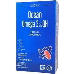 Orzax Ocean Omega 3 & QH Takviye Edici Gıda 30 Kapsül