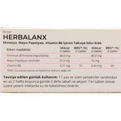 Hyper Herbalanx Ekinezya Mayıs Papatyası Vitamin B6 20 Tablet