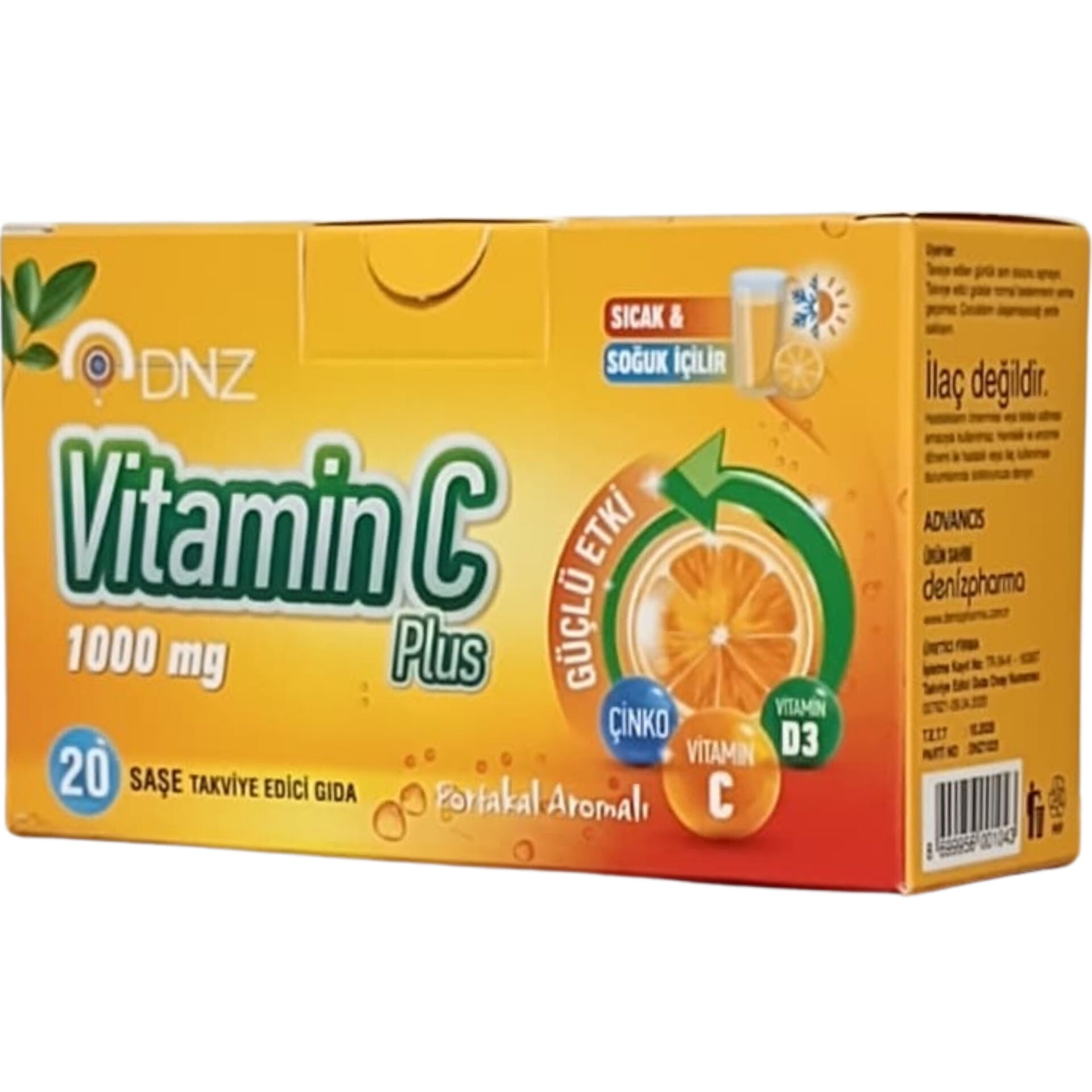 DNZ Vitamin C Plus 1000 mg Portakal Aromalı 20 Saşe