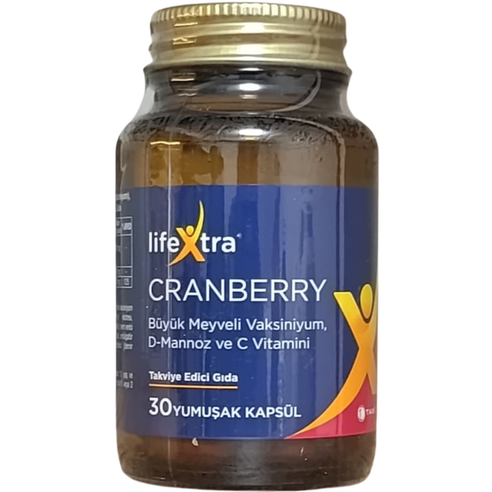 LifeXtra Cranberry Büyük Meyveli Vaksinyum, D-Mannoz ve C Vitamini 30 Yumuşak Kapsül