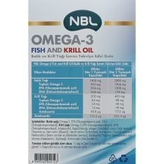 NBL Omega-3 Fish and Krill Oil 100 Yumuşak Kapsül