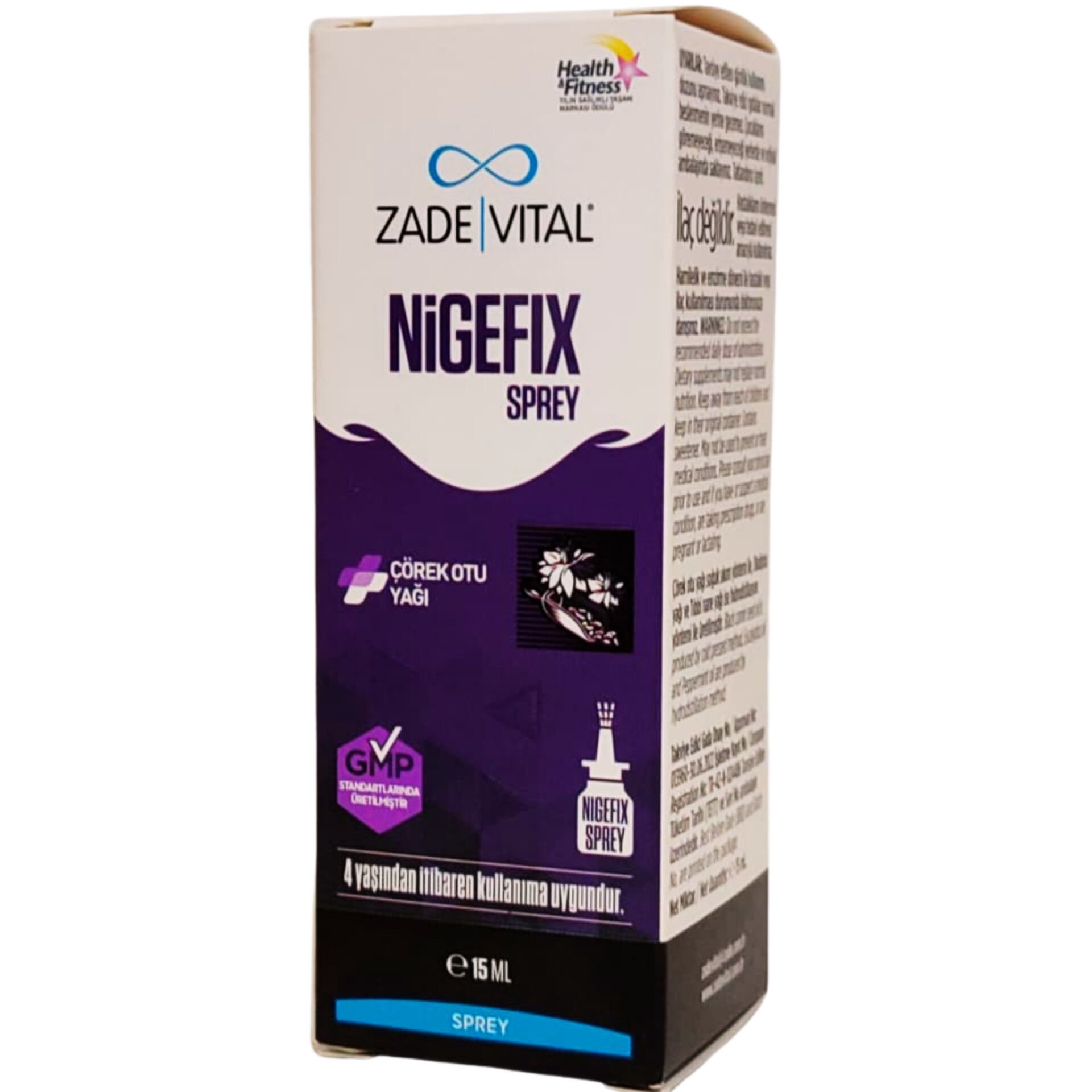Zade Vital Nigefix Çörek Otu Yağı İçeren Sprey Takviye Edici Gıda 15 ml