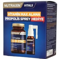Nutraxin Vitals Vitamin Max C-D-Zinc 60 Tablet + Propolis Sprey 30 ml Hediye
