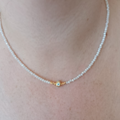 Beyaz Kristal Nazar Boncuk Kolye