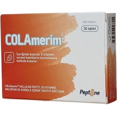 COLAmerim Kolajen Peptit, D3 Vitamini, Kalsiyum ve Aserola İçeren Takviye Edici Gıda 30 Tablet
