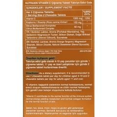 Nutraxin Vitals Vitamin C 500 mg Mandalina Aromalı 30 Çiğneme Tableti