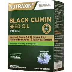 Nutraxin Herbal Çörek Otu Yağı 1000 mg 60 Yumuşak Kapsül