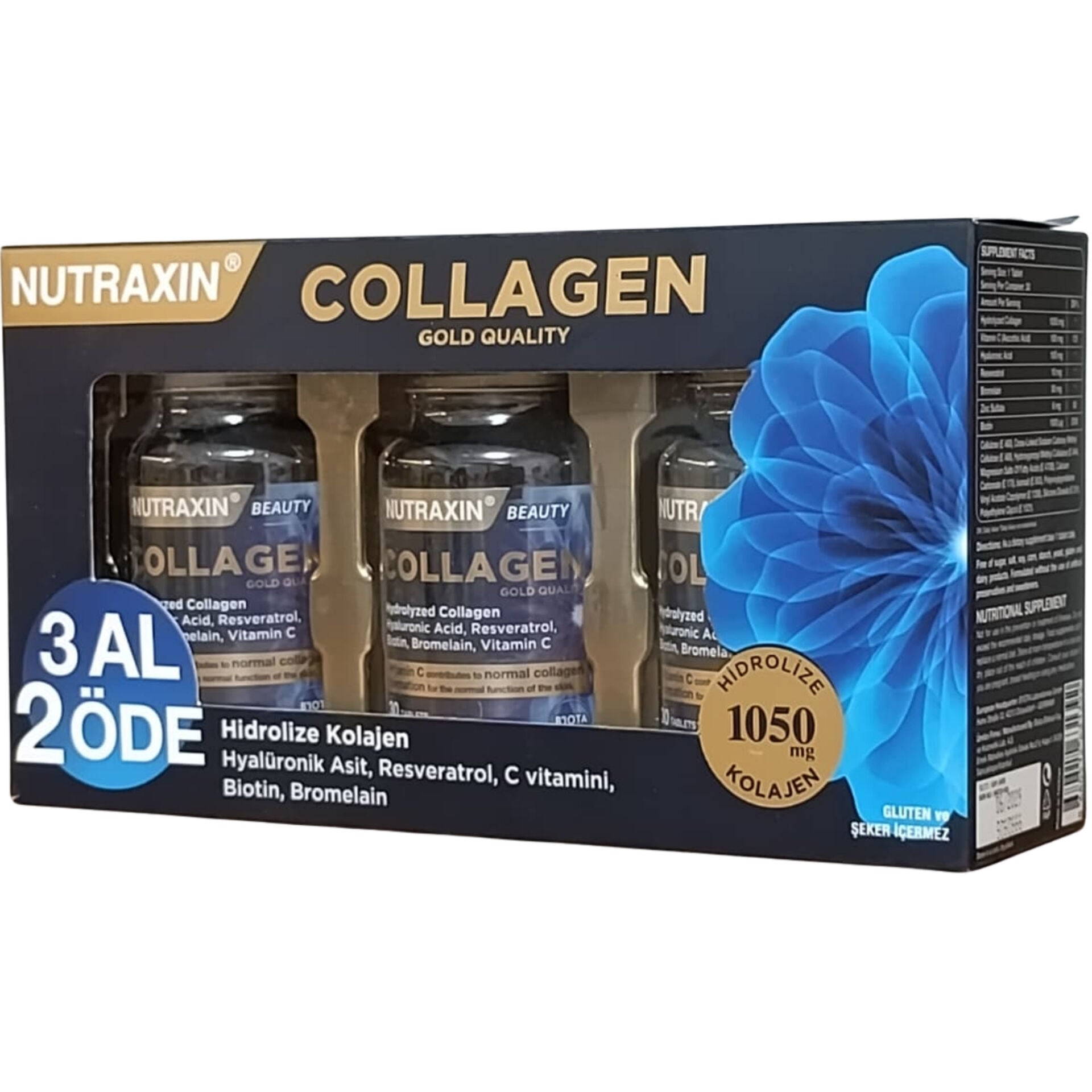 Nutraxin Beauty Collagen Gold Quality 1050 mg 3 × 30 Tablet