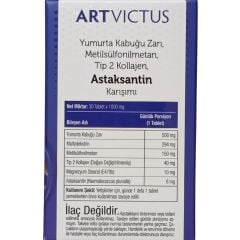 Armin Artvictus Yumurta Kabuğu Zarı, MSM, Tip 2 Kollajen ve Astaksantin İçeren 30 Tablet