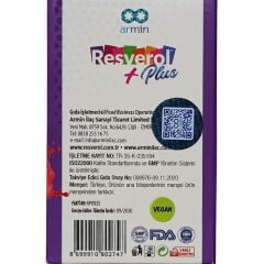 Armin Resverol Plus Resveratrol ve Kuersetin İçeren 30 Tablet
